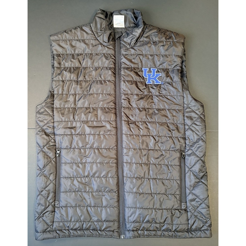 University of Kentucky UK Wildcats Puffer Vest Men's Large Black Embroidered